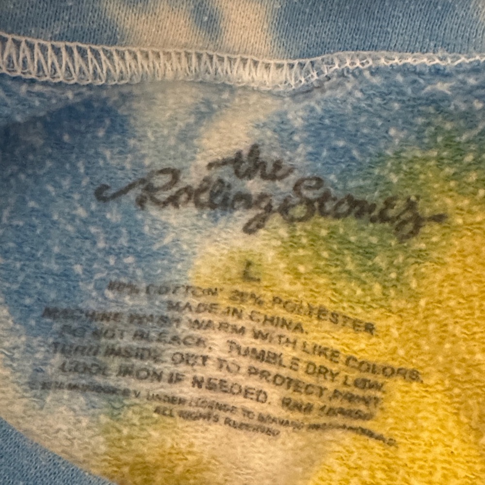The Rolling Stones Tie-Dye Sweatshirt - Blue, Yellow, Red - Picture 7 of 7